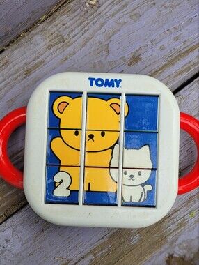Vintage Tomy Flip A Tile Animal Puzzle Toy Matching Skills Learning